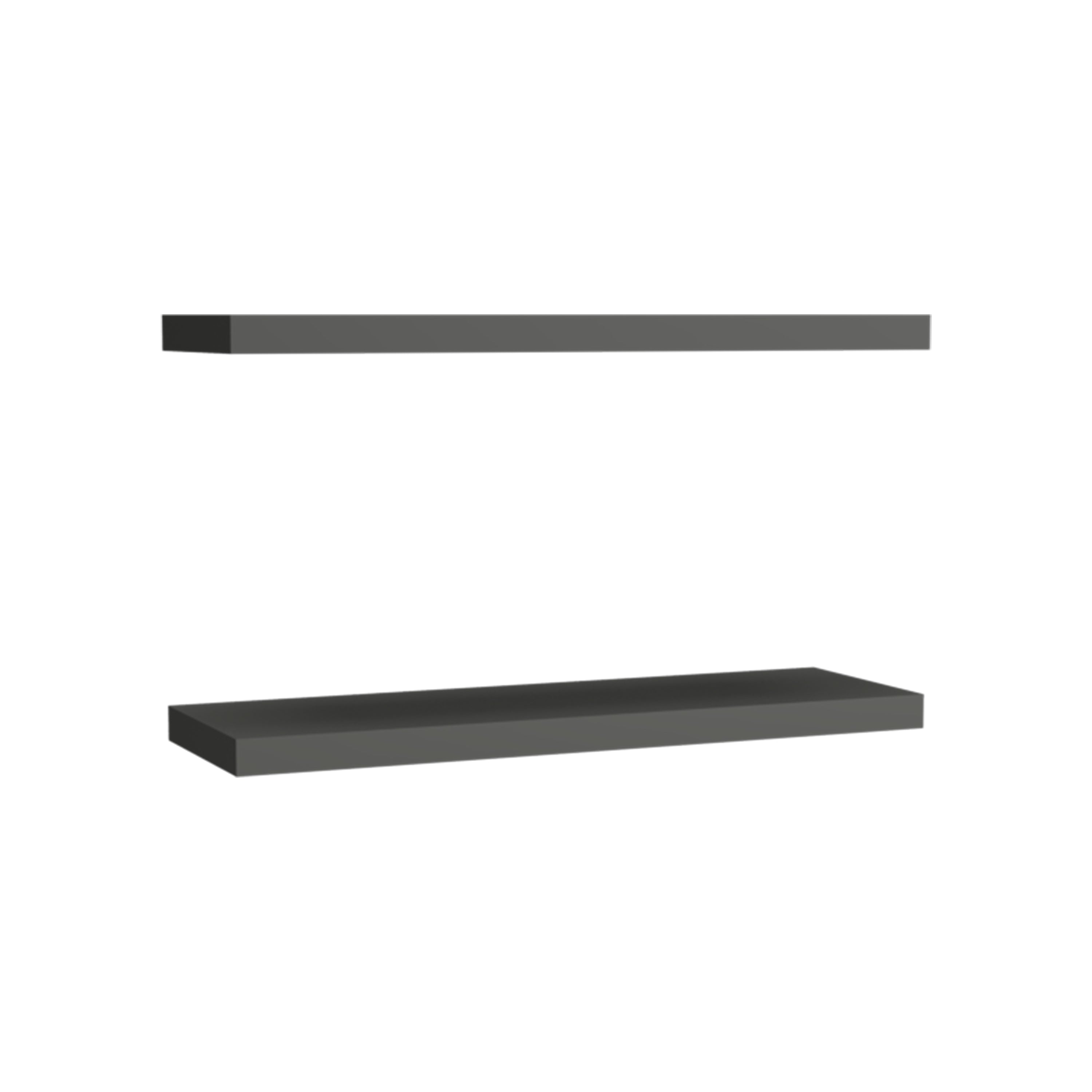 Belville Floating Shelves, 2 Shelves, 1.50" H, Matt Gray - Luciddepo