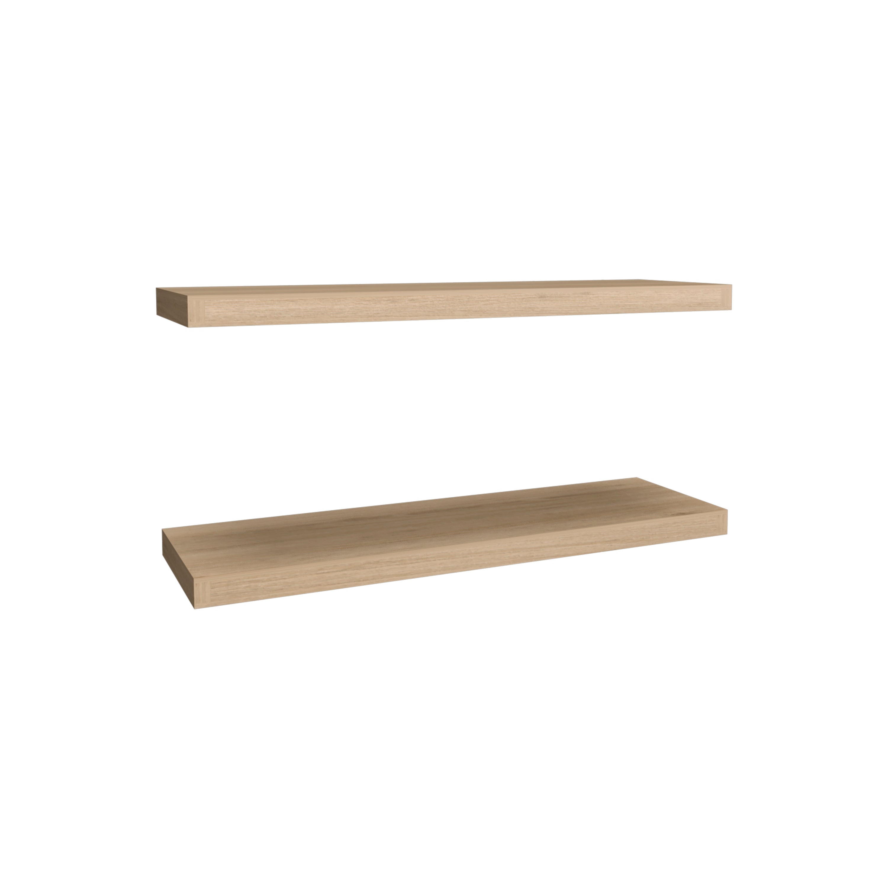 Belville Floating Shelves, 2 Shelves, 1.50" H, Light Pine - Luciddepo