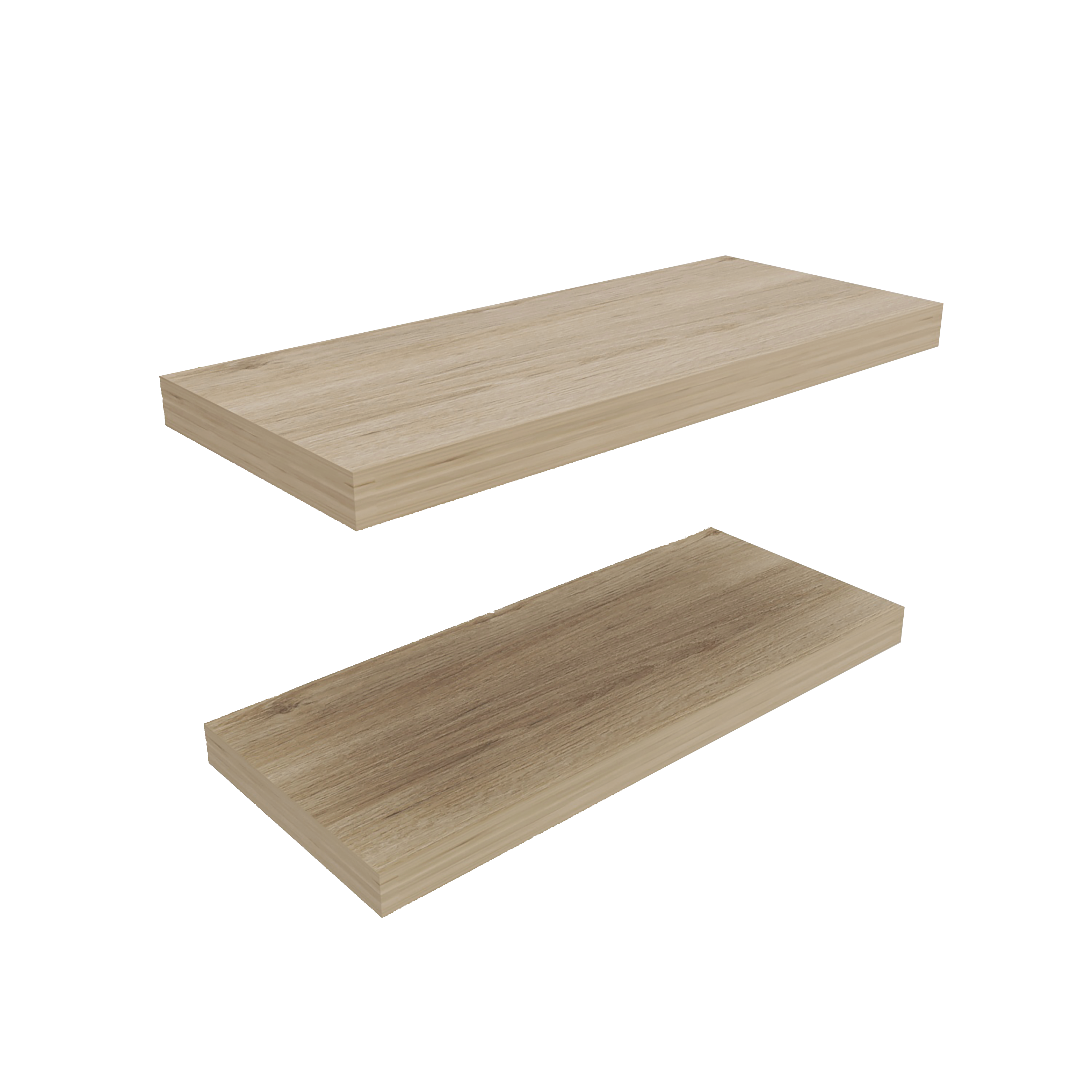 Belville Floating Shelves, 2 Shelves, 1.50" H, Light Pine - Luciddepo