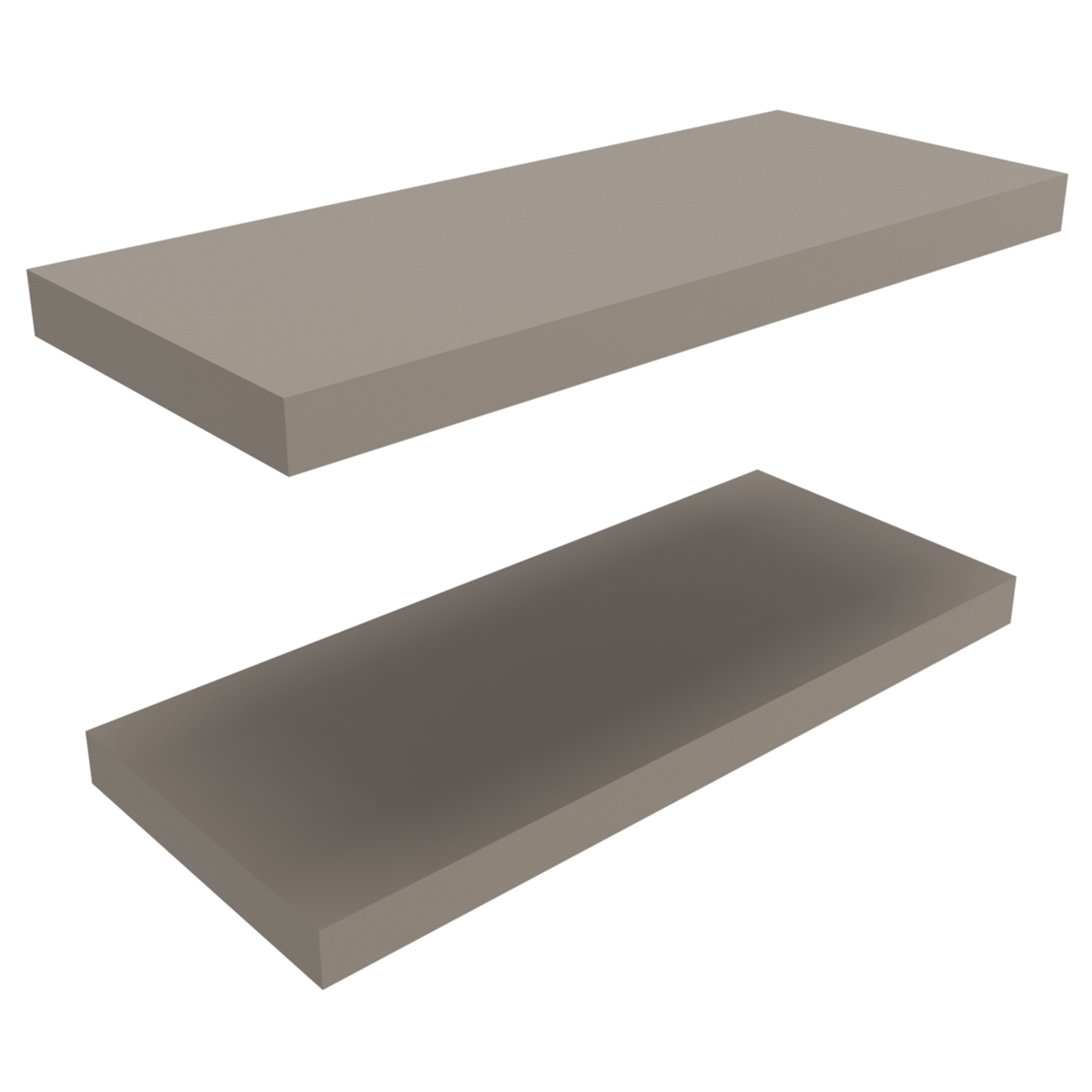 Belville Floating Shelves, 2 Shelves, 1.50" H, Taupe - Luciddepo