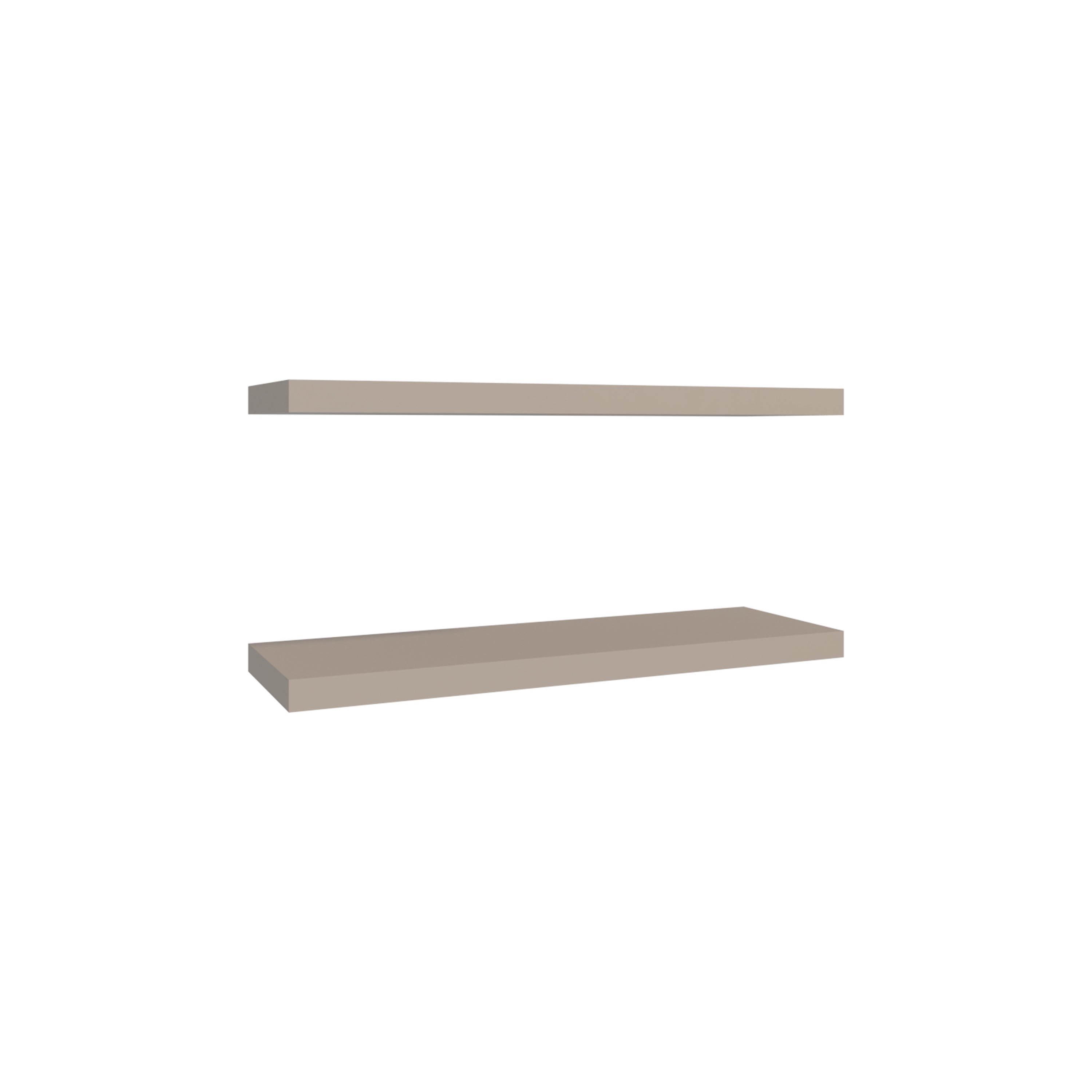 Belville Floating Shelves, 2 Shelves, 1.50" H, Taupe - Luciddepo