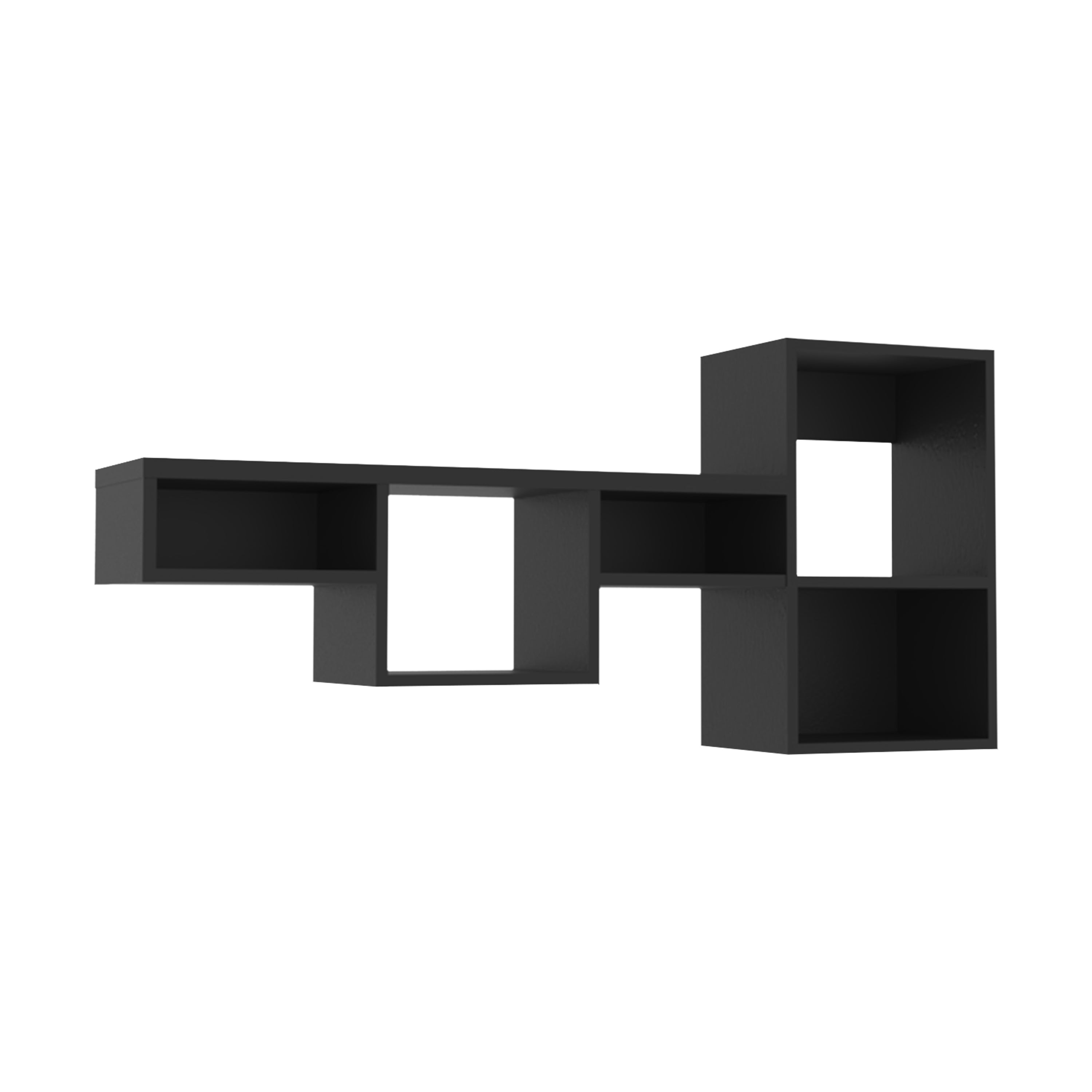Norman Shelf, 7 Shelves, Black - Luciddepo