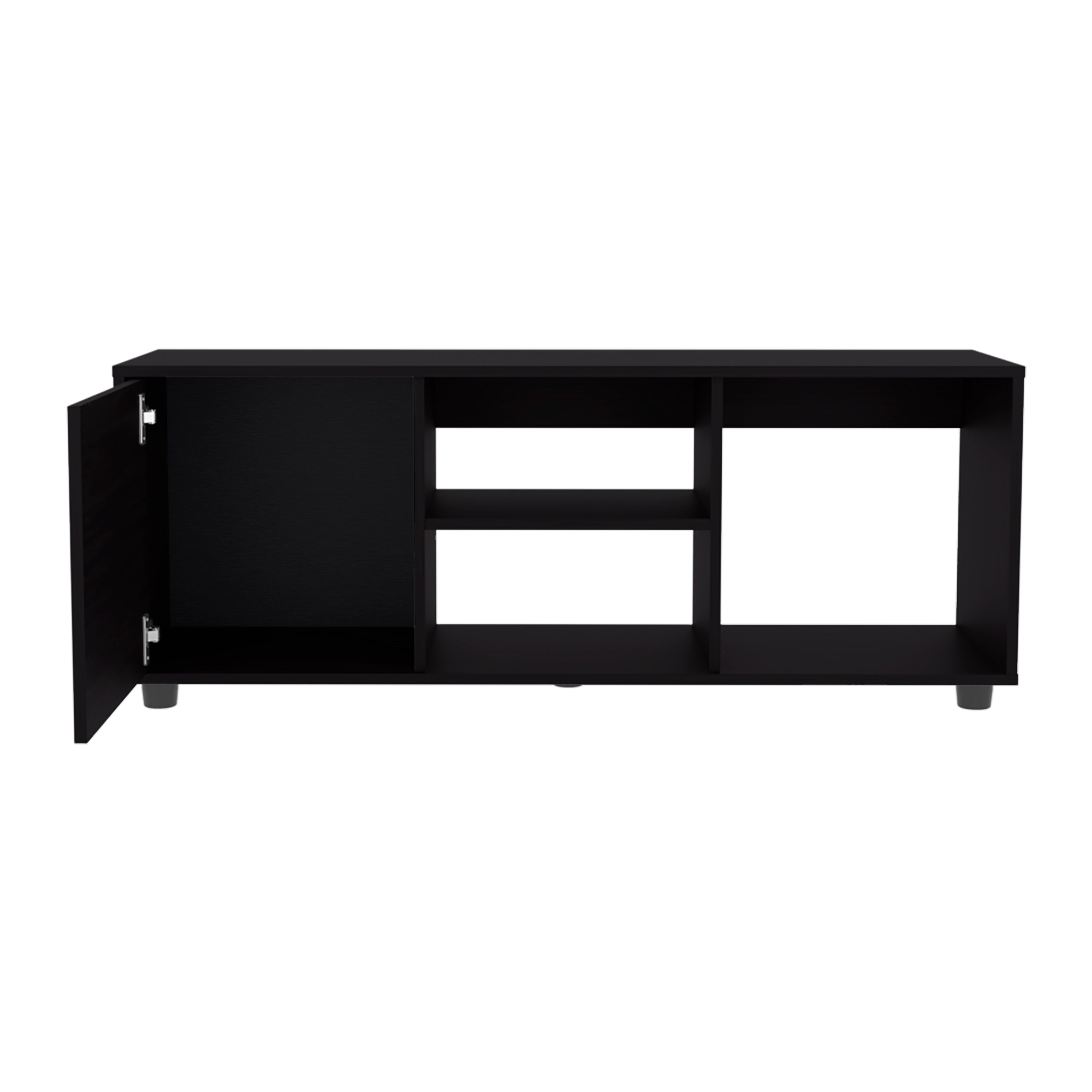 Penndel Tv Stand, 1 Door, 4 Shelves, 55" TV Capacity, White - Luciddepo