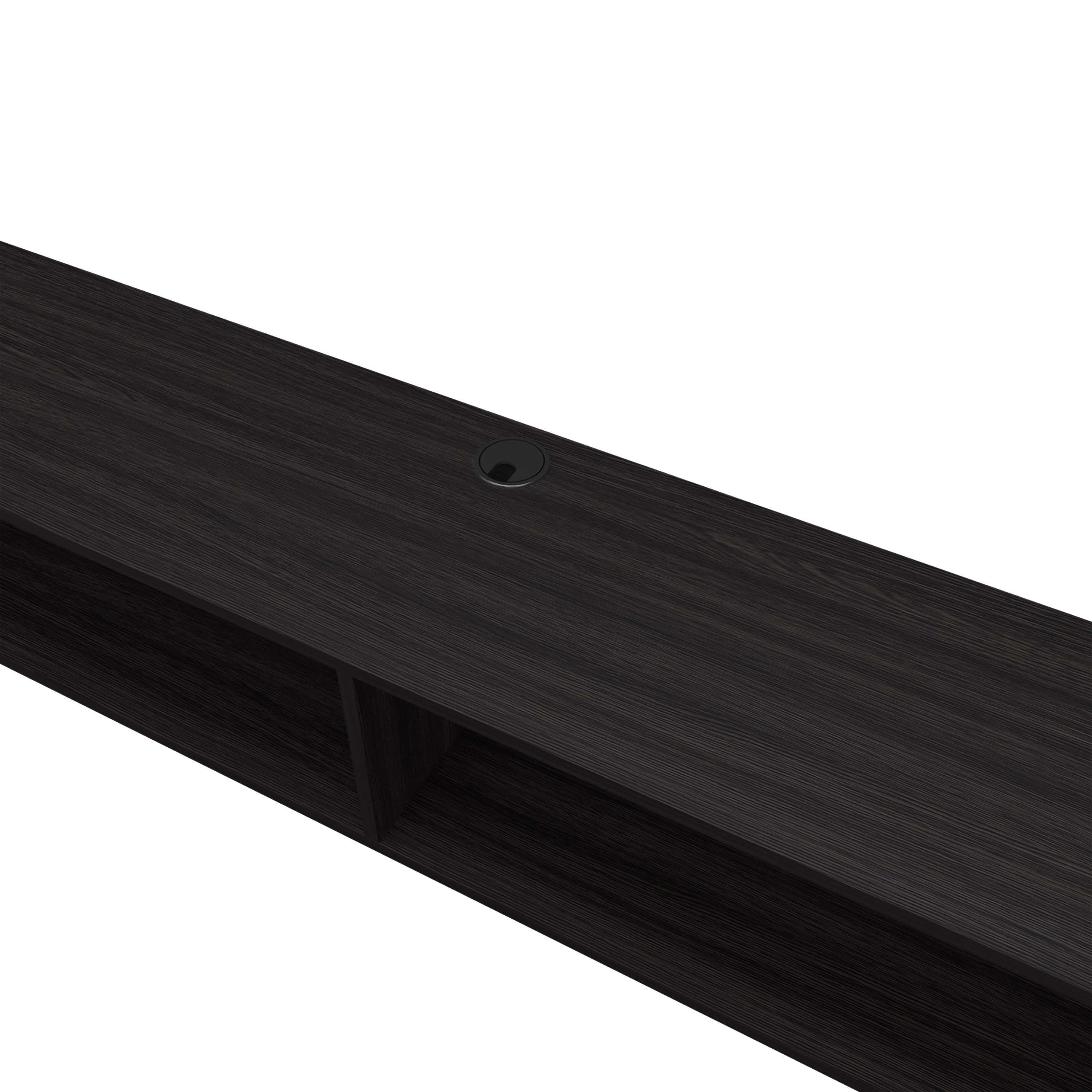 Lakes TV Stand with 2 Shelves, Black Wengue - Luciddepo