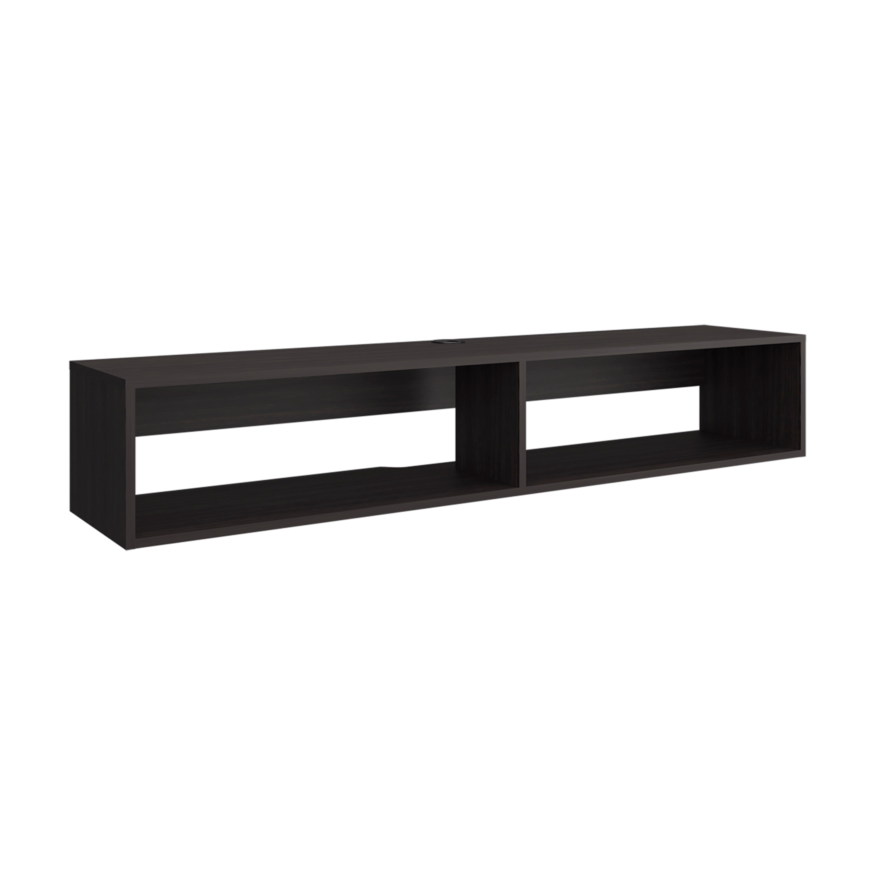 Lakes TV Stand with 2 Shelves, Black Wengue - Luciddepo