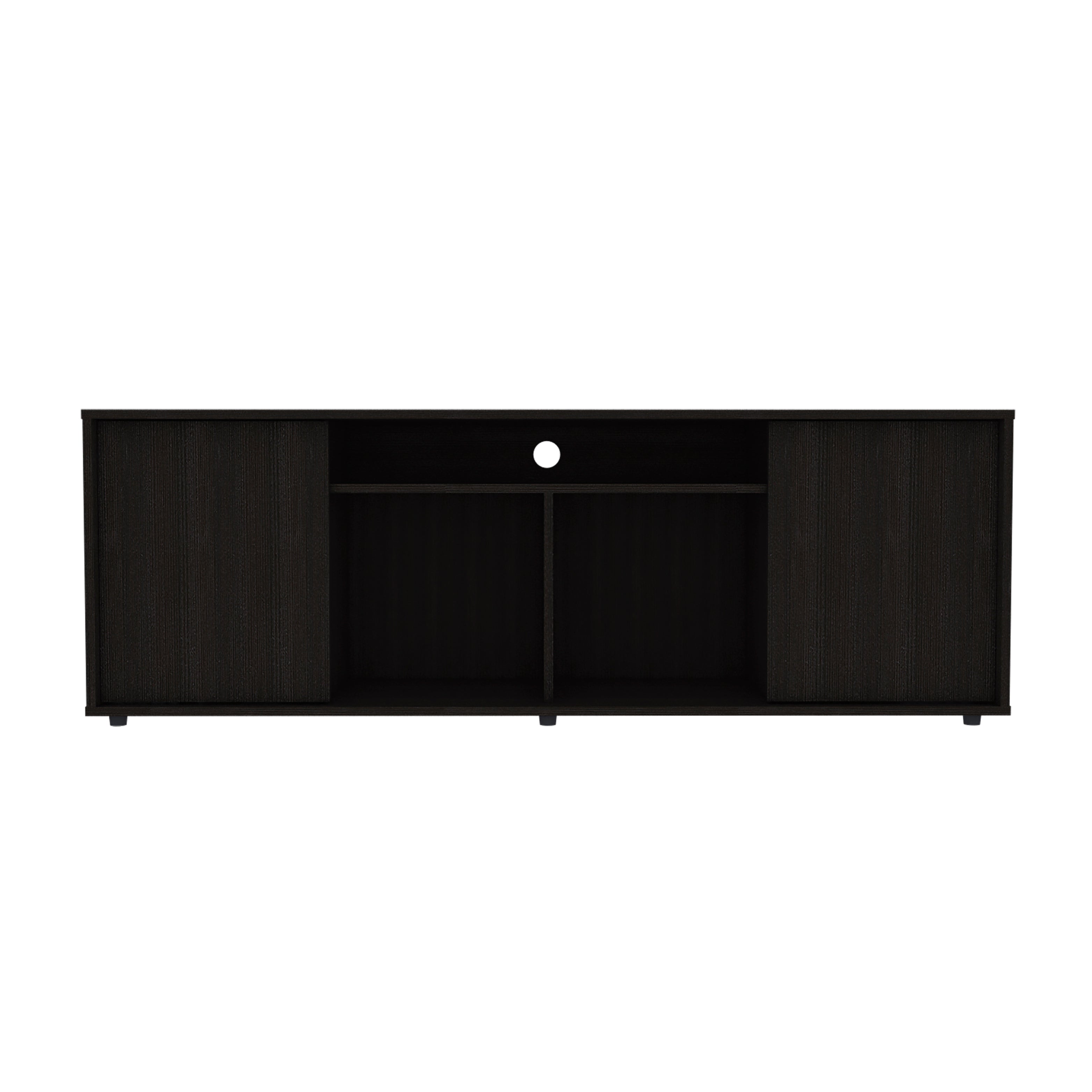 Dallas Tv Stand for TV´s up 55", Two Cabinets With Single Door, Four Shelves, Black - Luciddepo