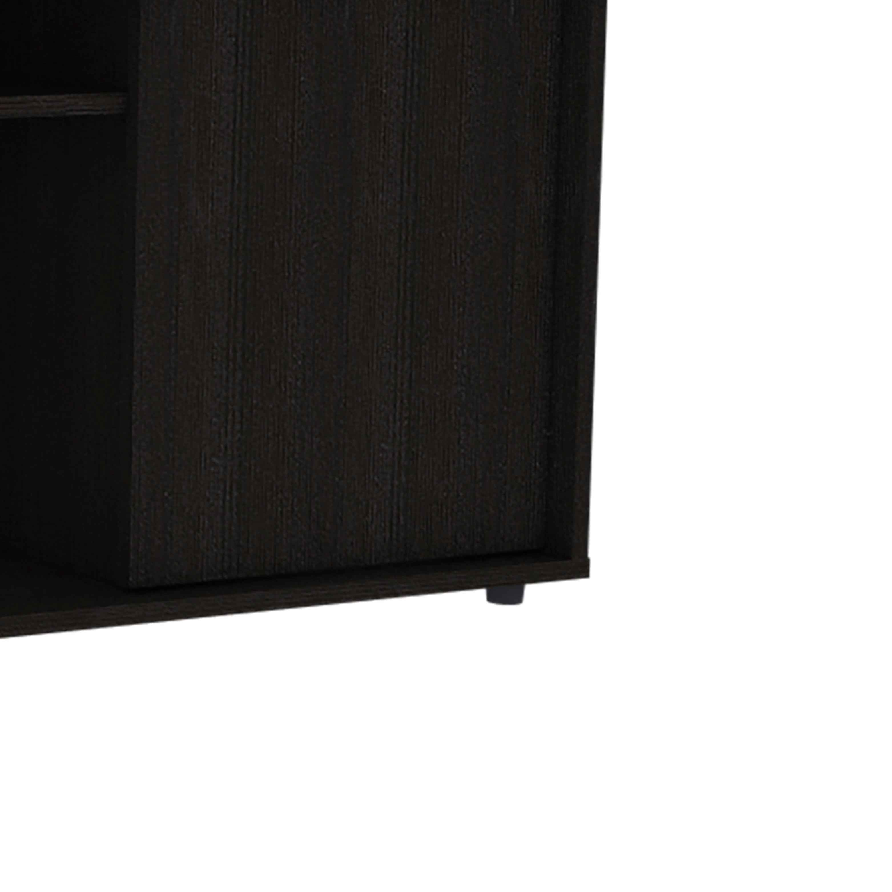 Dallas Tv Stand for TV´s up 55", Two Cabinets With Single Door, Four Shelves, Black