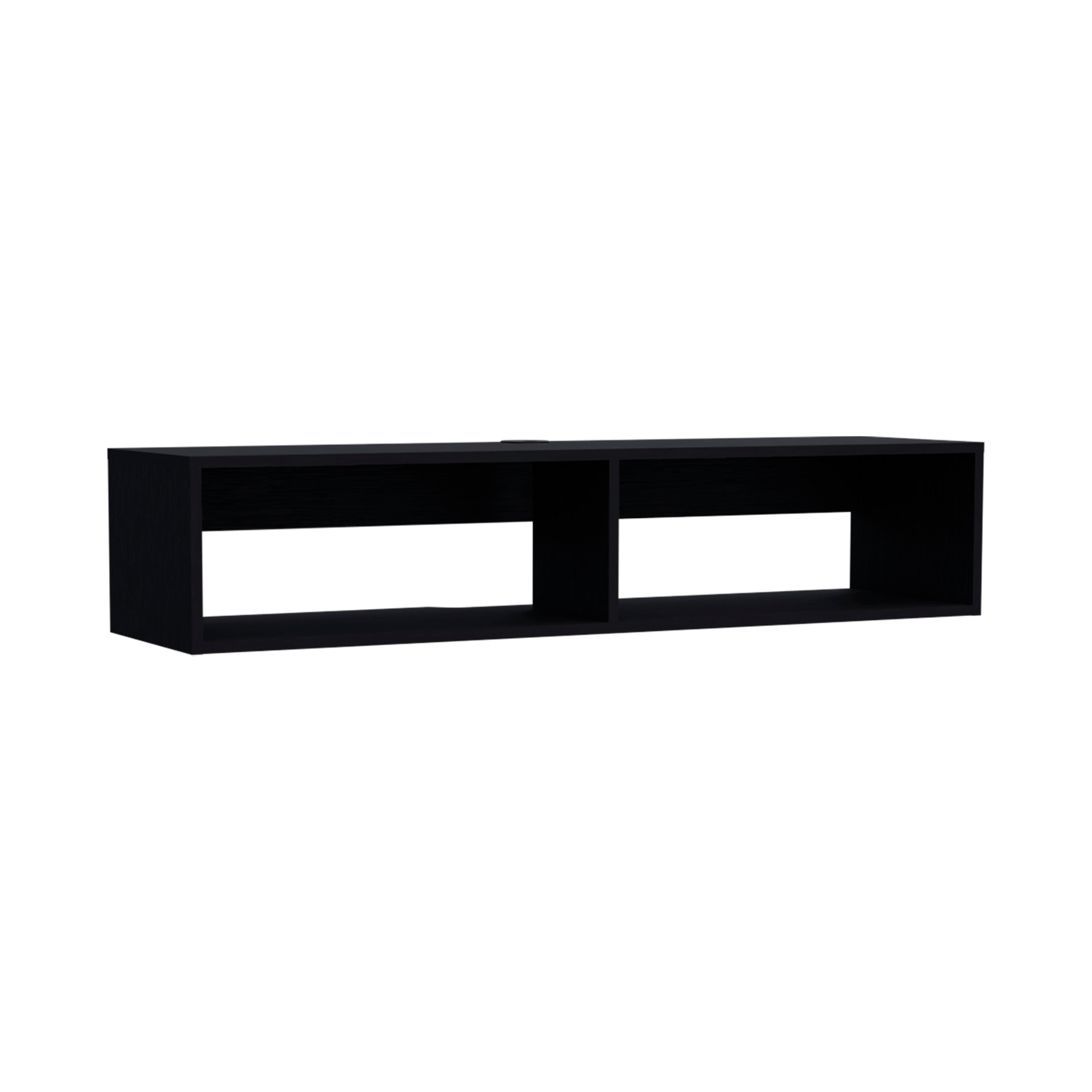 Klein FloatingTV Stand, Space-Saver Design with Functional Shelves, Black - Luciddepo