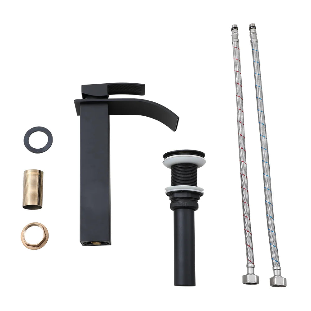 Bathroom, Sink, Vanity Sinks Tops, Vessel Sink, Ceramic Sink Bowl, Waterfall Faucet, Modern, Above Counter, 16 Inch, Black, Marble, White, Gold, Sand