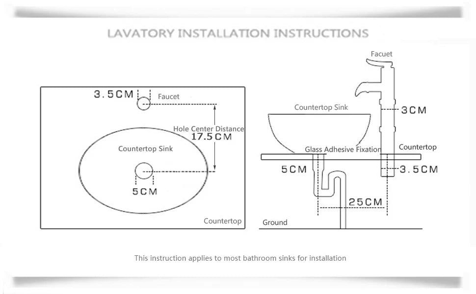 Bathroom, Sink, Vanity Sinks Tops, Vessel Sink, Ceramic Sink Bowl, Waterfall Faucet, Modern, Above Counter, 23 Inch, Gold