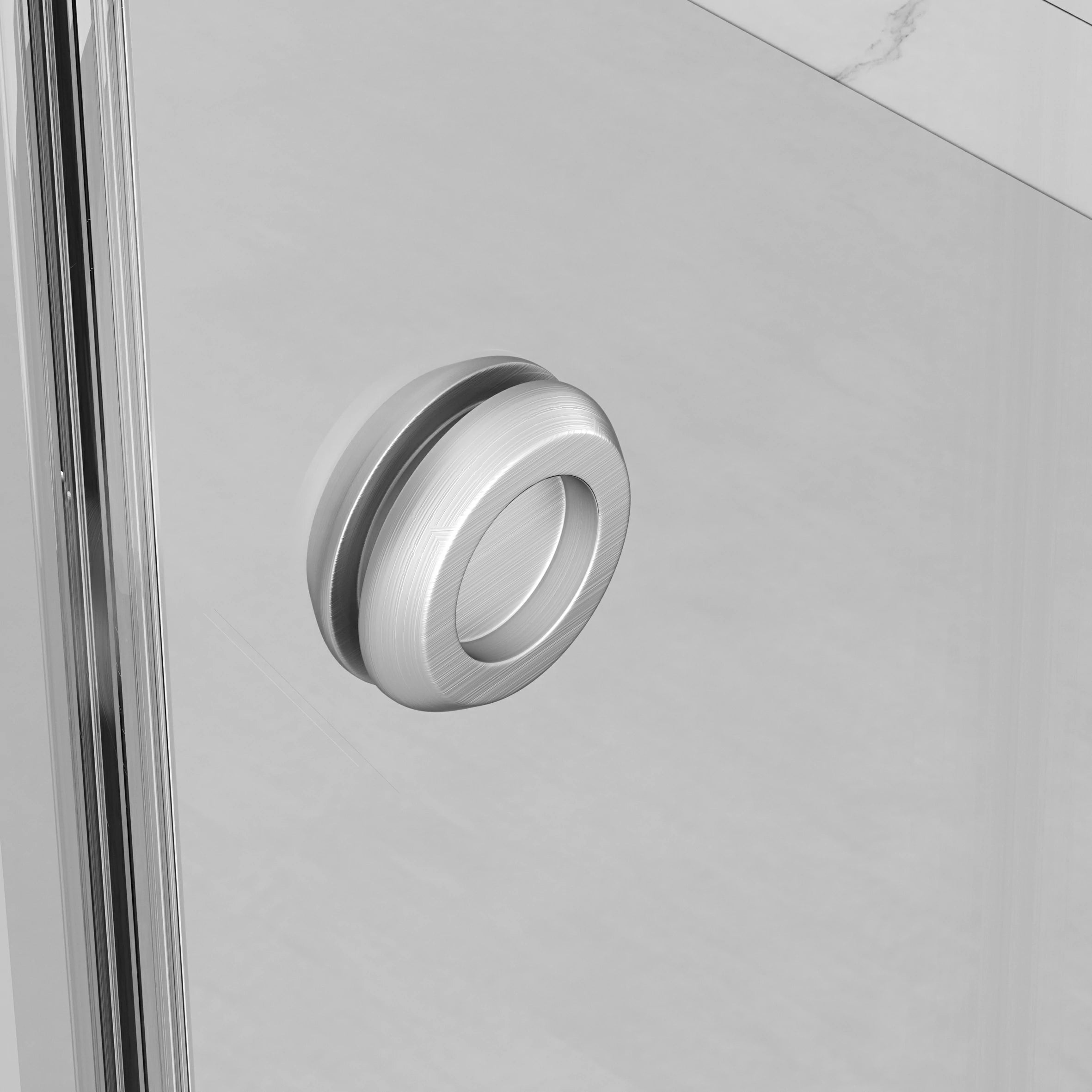 Frameless Double Sliding Shower Door 55"-59"W x 72"H, 8mm Thick SGCC Clear Tempered Glass, Brushed Nickel - Luciddepot