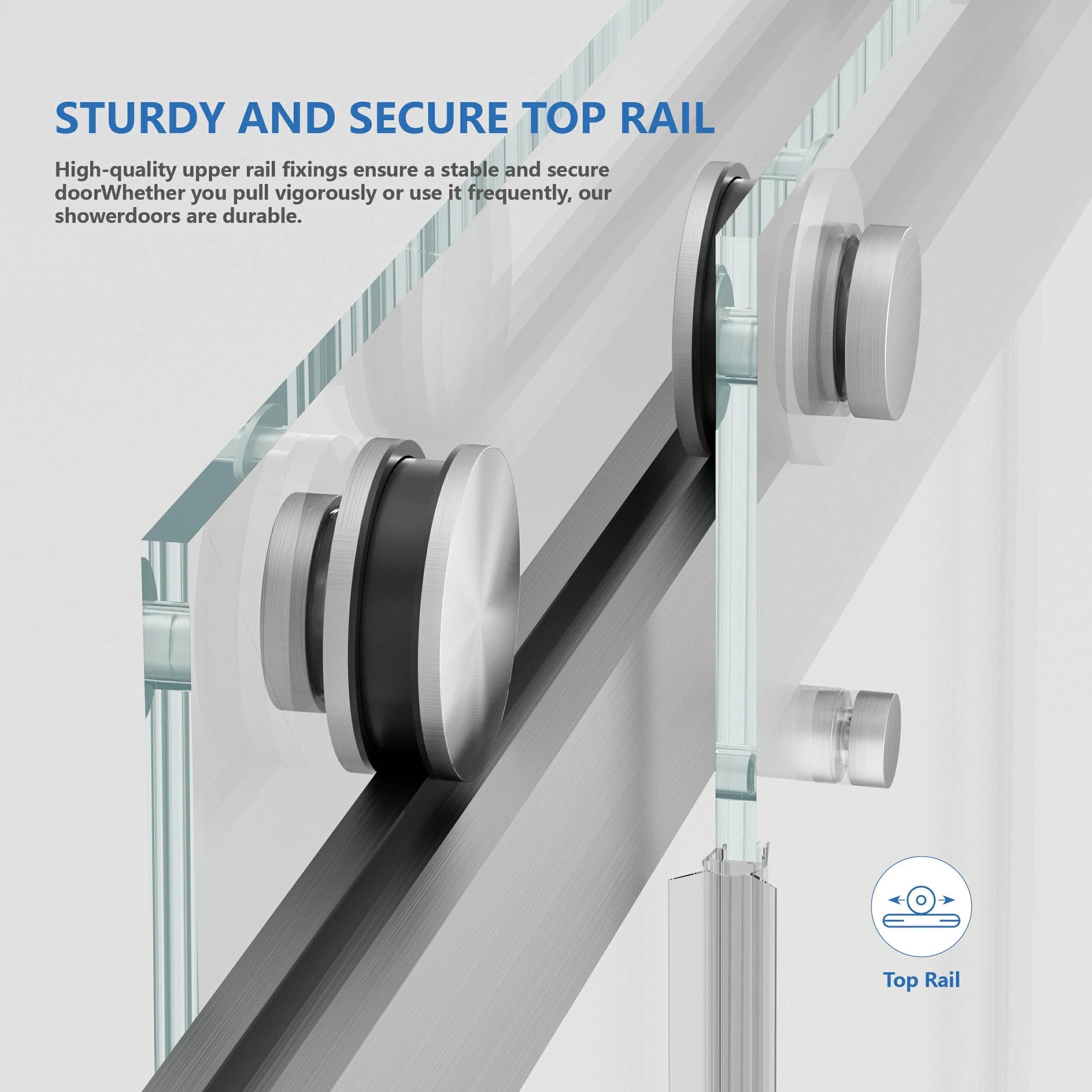 Frameless Double Sliding Shower Door 55"-59"W x 72"H, 8mm Thick SGCC Clear Tempered Glass, Brushed Nickel - Luciddepot