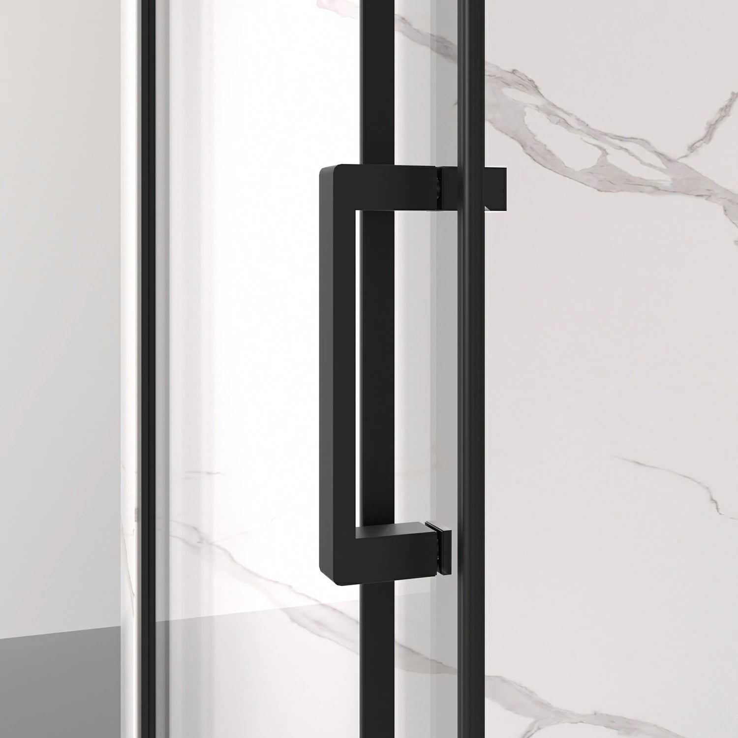 Frameless Sliding Shower Door 56"-60"W x 74"H, 6mm Thick SGCC Clear Tempered Glass, Matte Black Finished - Luciddepot