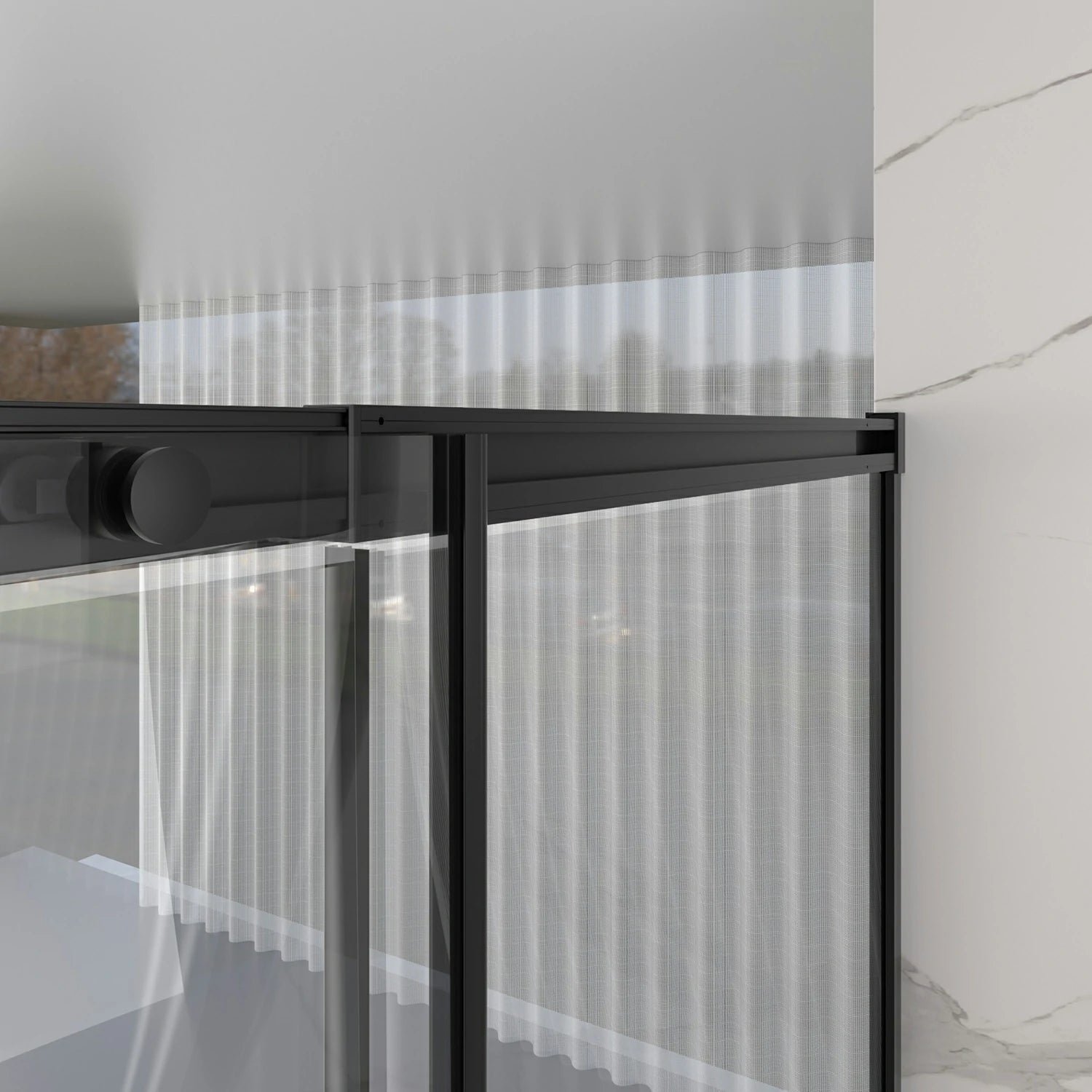 Frameless Sliding Shower Door 56"-60"W x 74"H, 6mm Thick SGCC Clear Tempered Glass, Matte Black Finished - Luciddepot