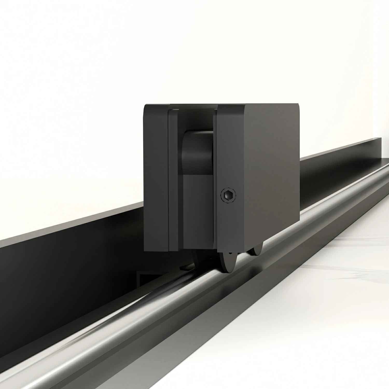 Semi-Frameless Sliding Shower Door 56"-60"W x 72"H, 8mm Thick SGCC Clear Tempered Glass, Matte Black Finished - Luciddepot