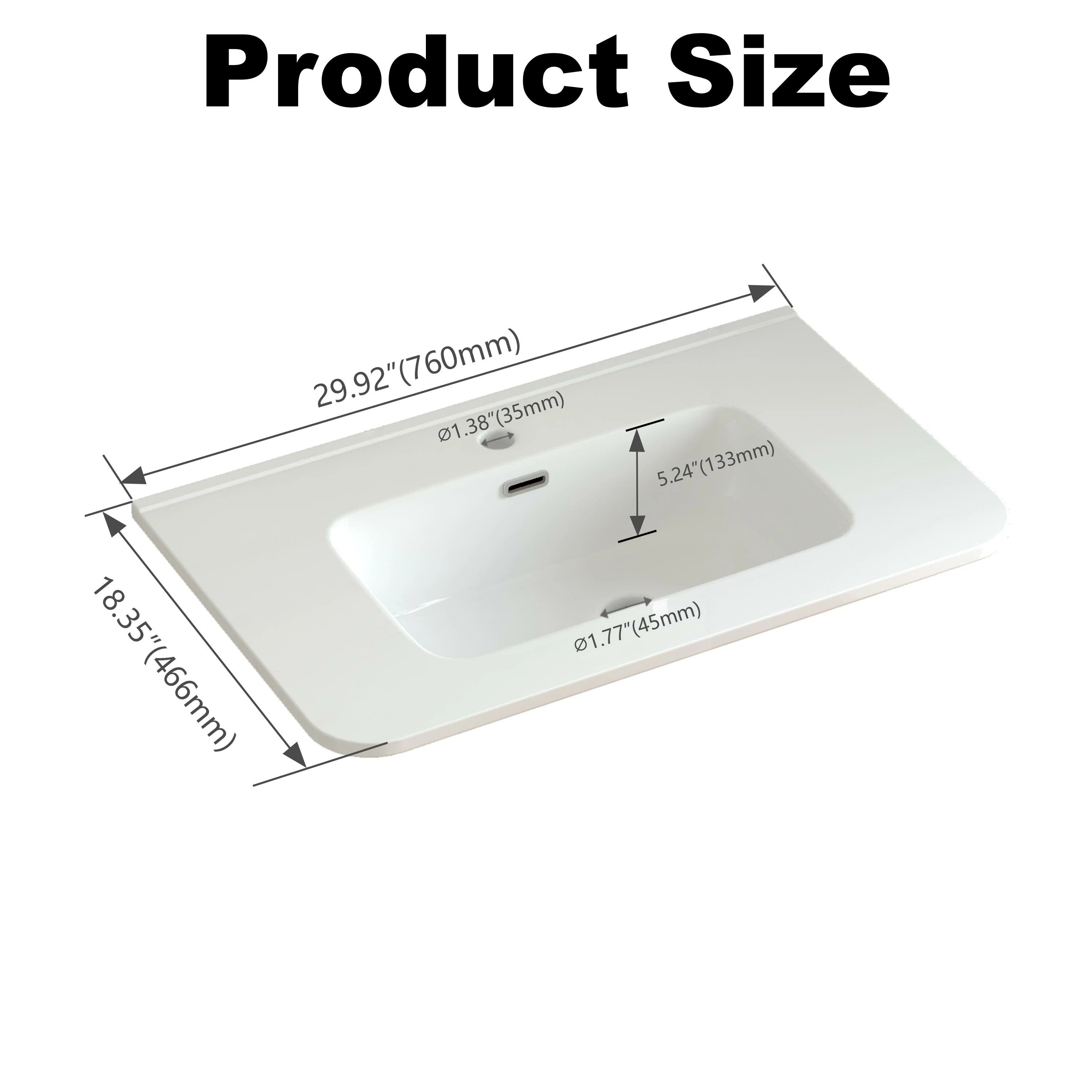 30" Wall Mounted Bathroom Vanity with Sink Dark Walnut - Luciddepo