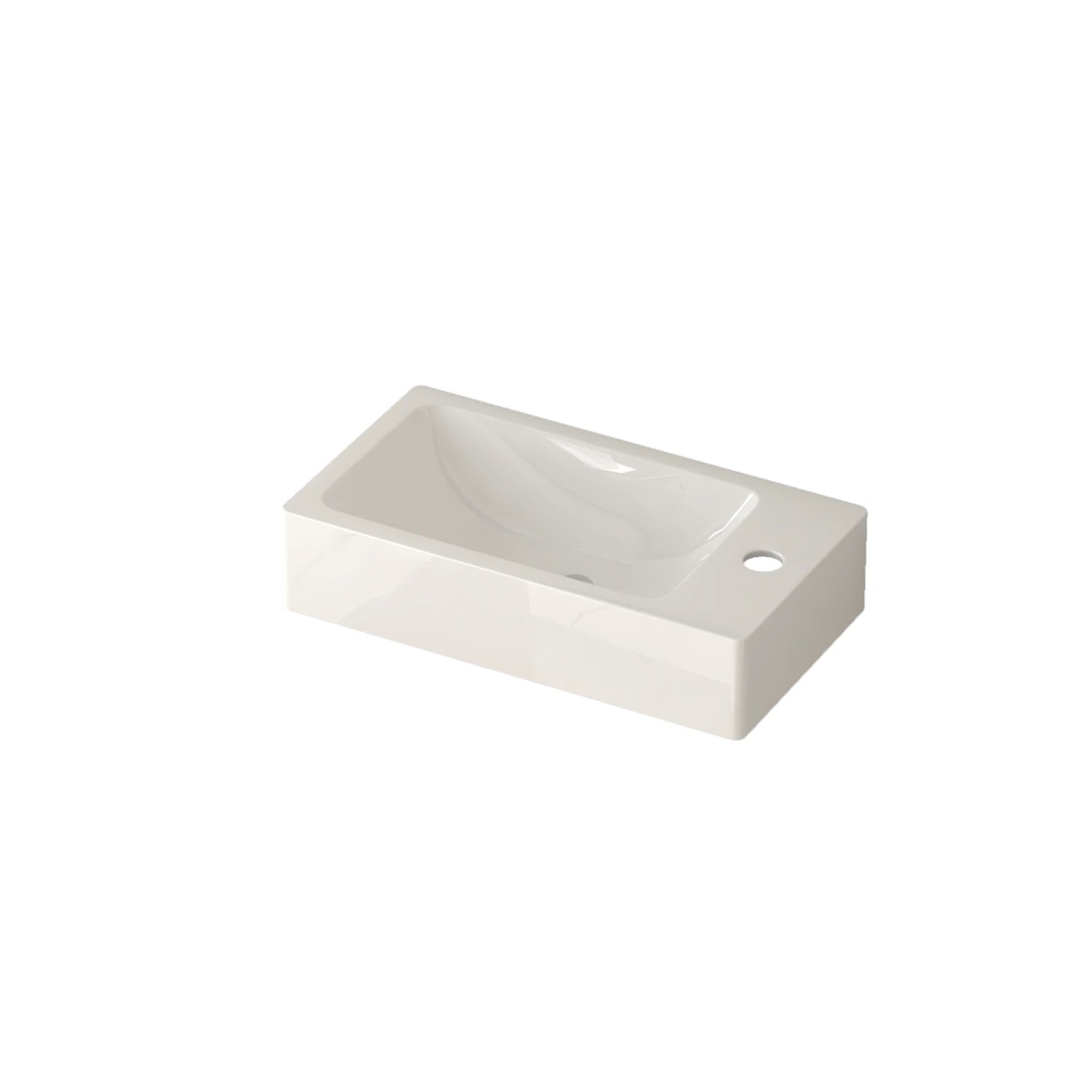 16" Small Wall Mounted Bathroom Vanity, with White SMC Resin Basin, Acacia Solid Wood Color - Luciddepo