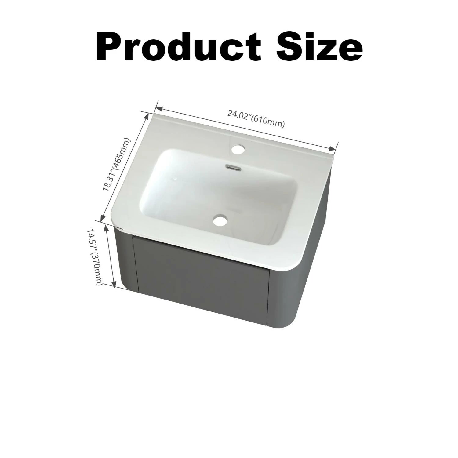 30" Grey Wall Mounted Bathroom Vanity with Basin - Luciddepo