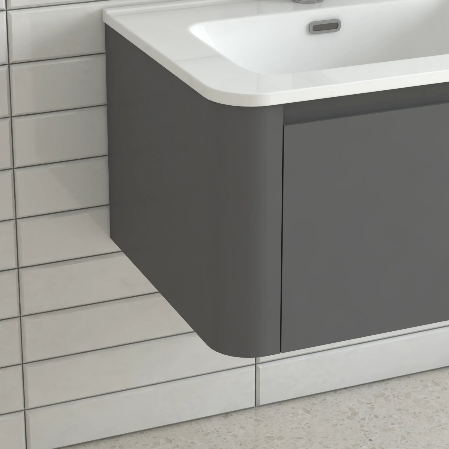 30" Grey Wall Mounted Bathroom Vanity with Basin - Luciddepo