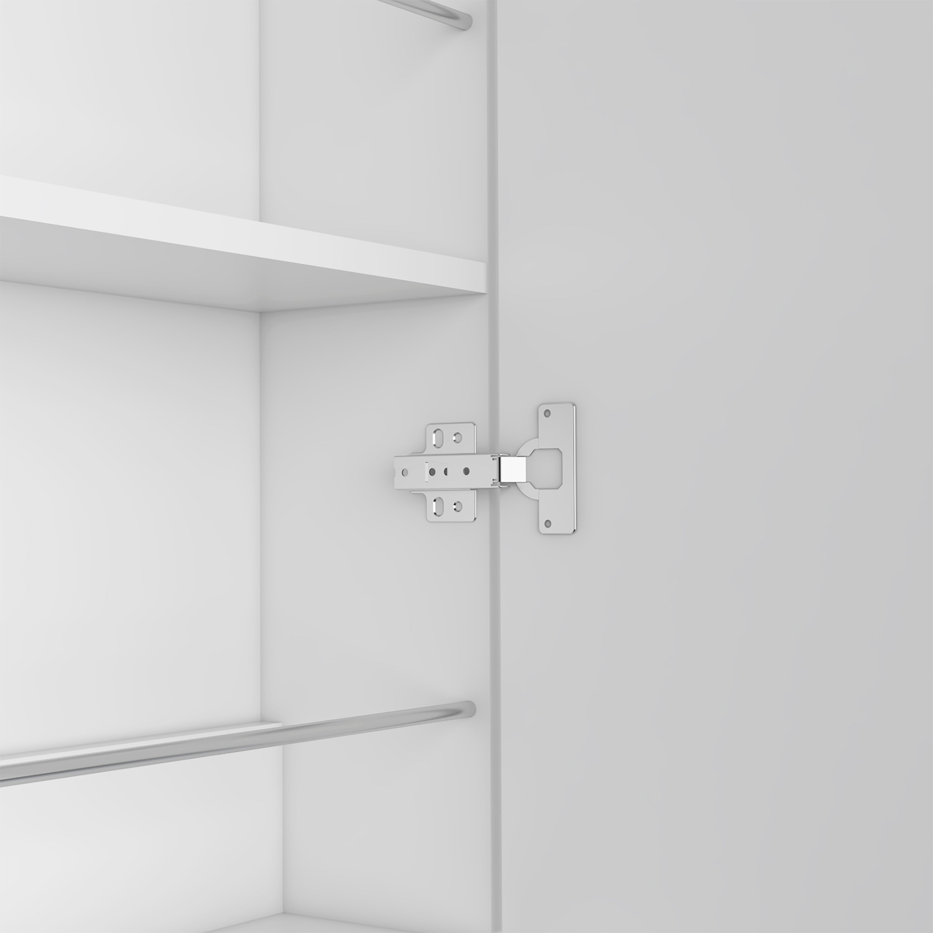 Charlotte Xl Shoe Rack, Five Interior Shelves, Mirror, Single Door Cabinet, White - Luciddepo