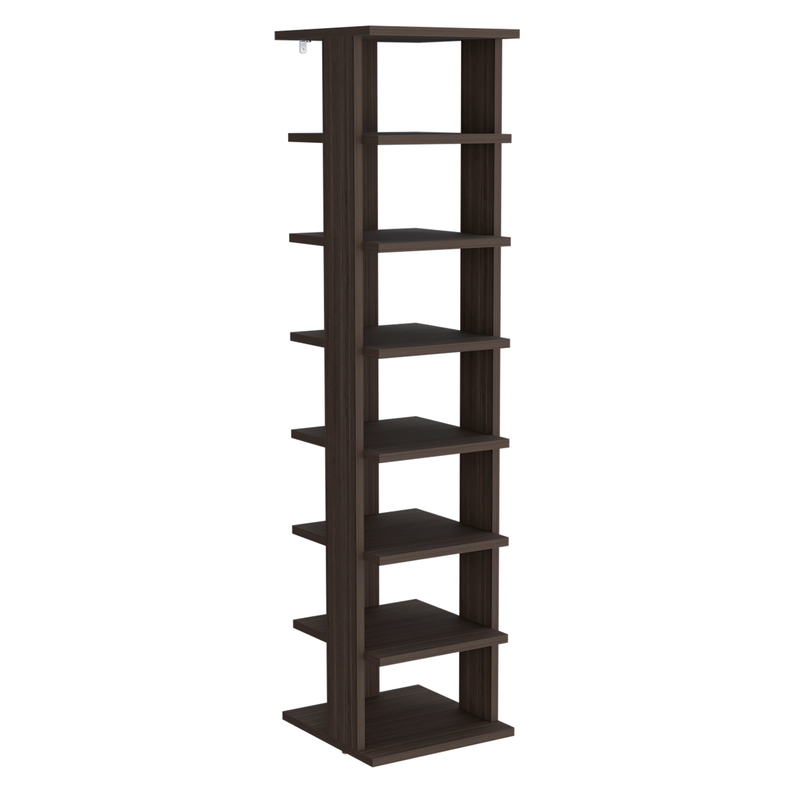 Glacier Shoe Rack, 7 Shelves, Gray Walnut - Luciddepo