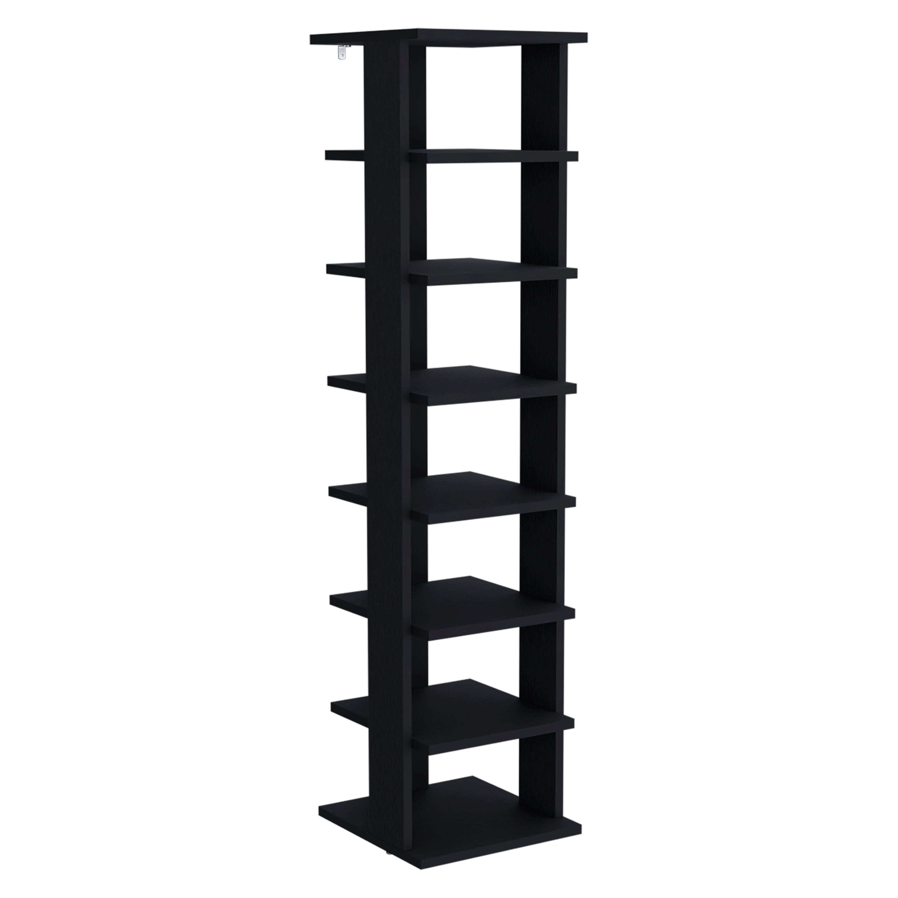 Glacier Shoe Rack, 7 Shelves, Black - Luciddepo
