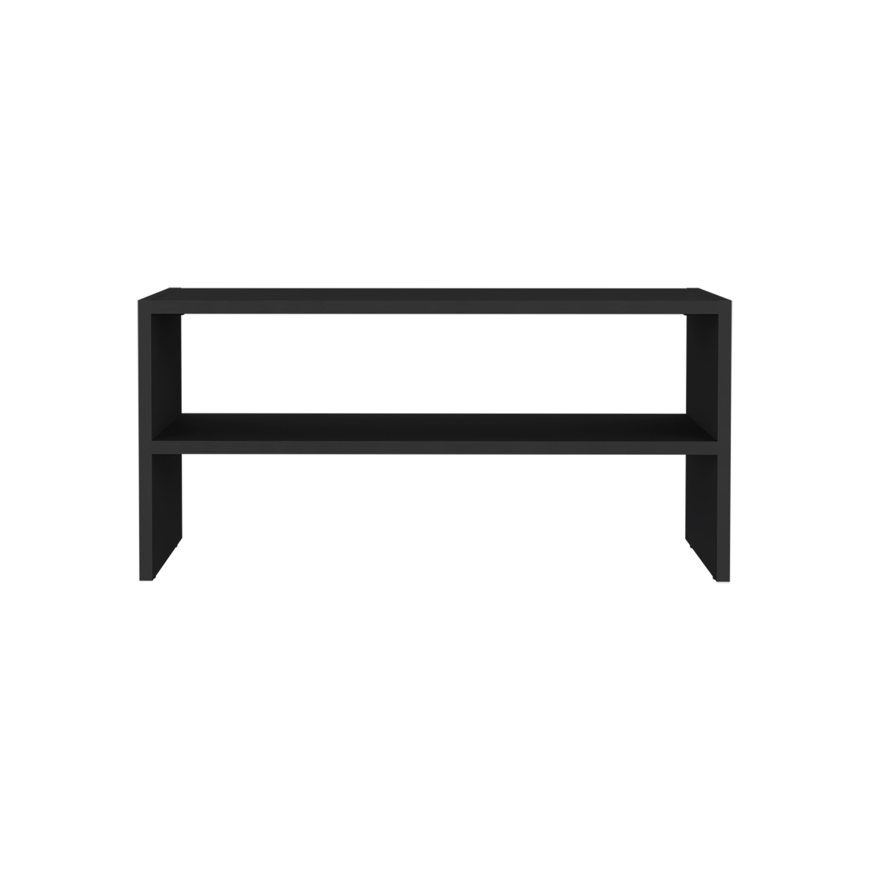 Ferry Shoe Rack with 2 Shelves, Black - Luciddepo