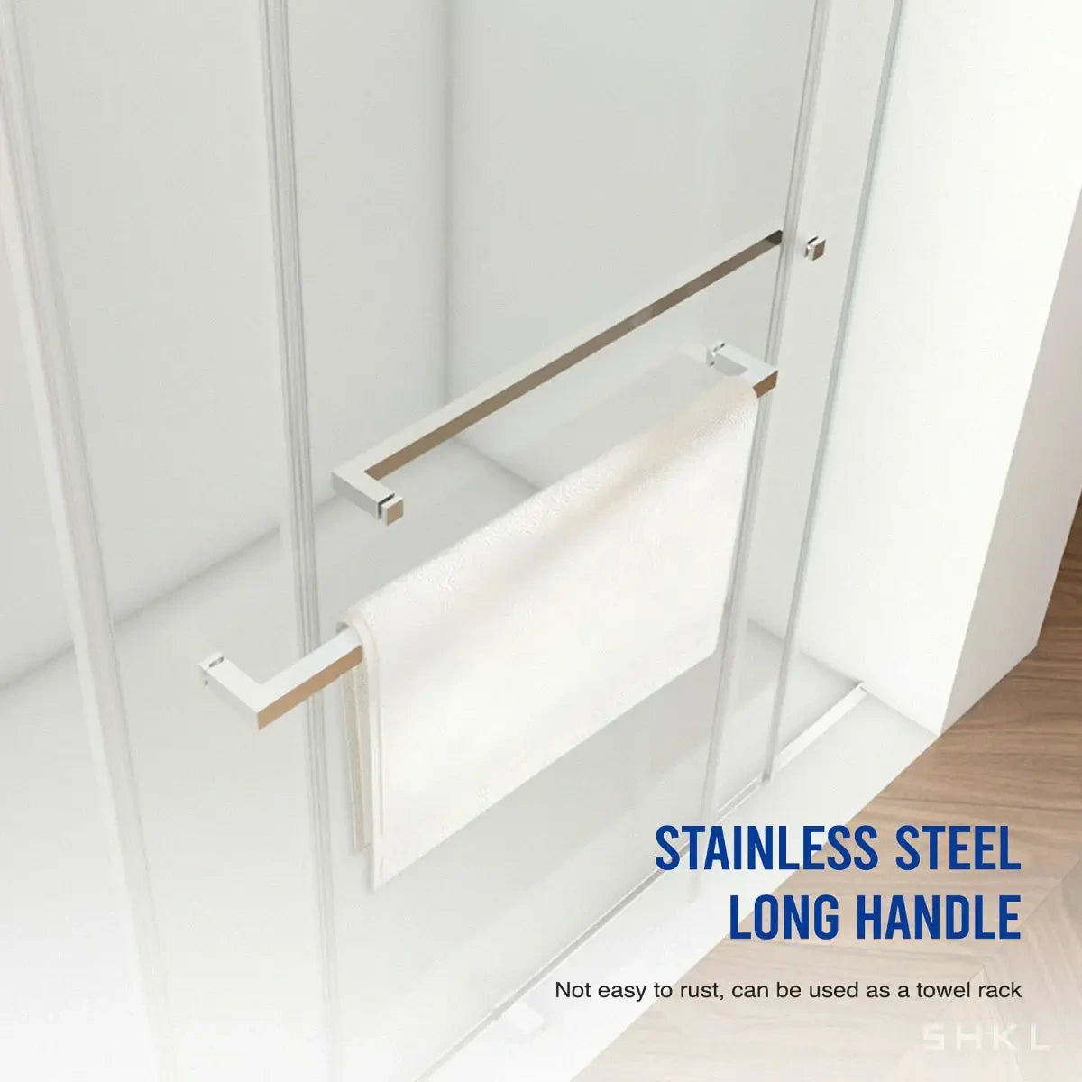 56"-60"W x 76"H Frameless Double Sliding Shower Door, 3/8'' (10mm) Clear Tempered Glass, Brushed Nickel Finished With Buffer - Luciddepo